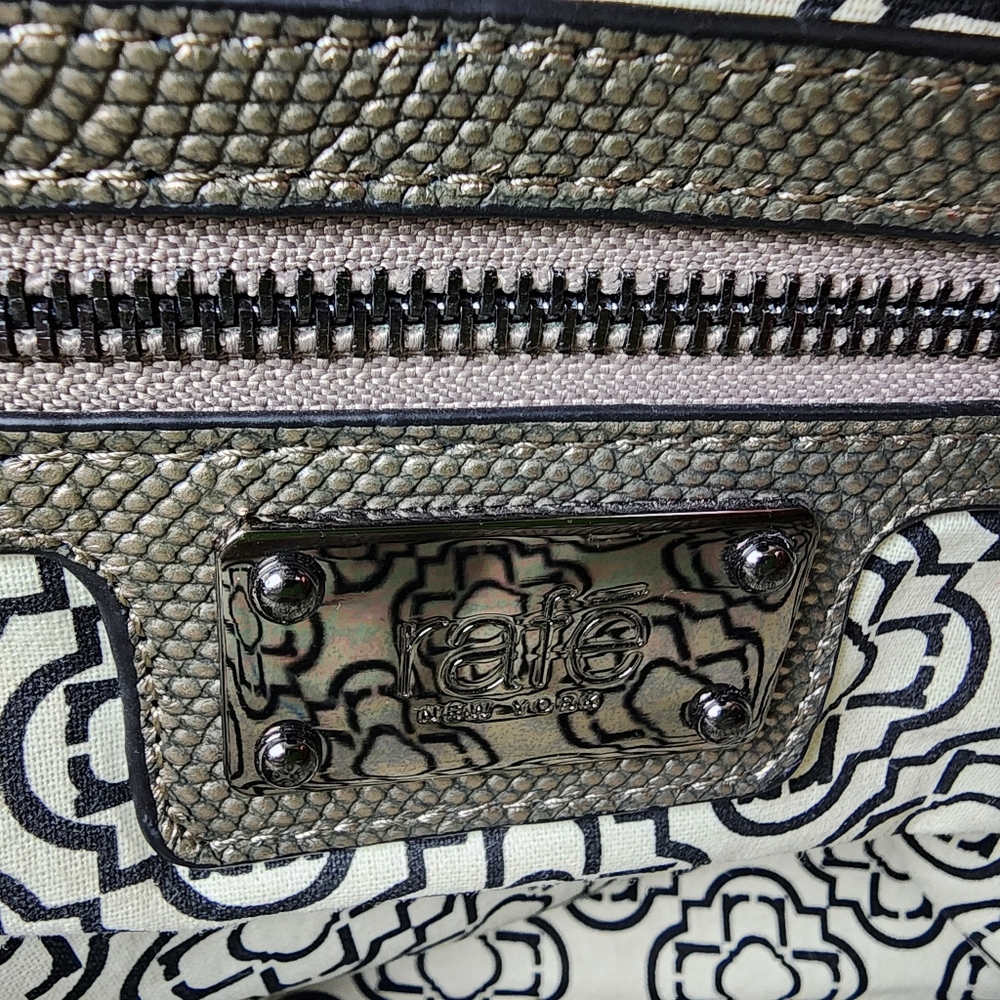 Rafe Leather Metallic Colorblock Pattern Top Handle Bag - Picture 9 of 9